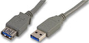 PRO SIGNAL CAC250037 LEAD, USB3.0 A MALE-A FEMALE 3M GREY