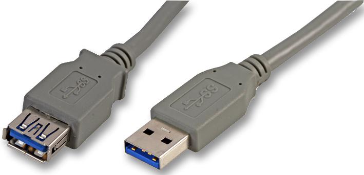 PRO SIGNAL CAC250037 LEAD, USB3.0 A MALE-A FEMALE 3M GREY