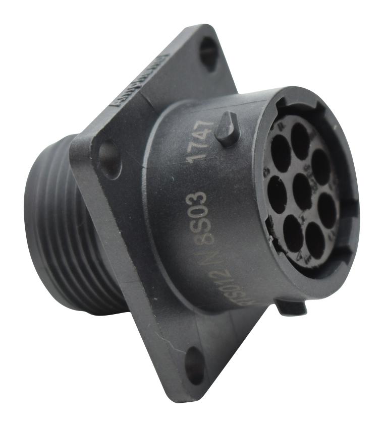 AMPHENOL SINE/TUCHEL RTS012N8S03 CIRCULAR CONNECTOR, RCPT, 8POS, CRIMP