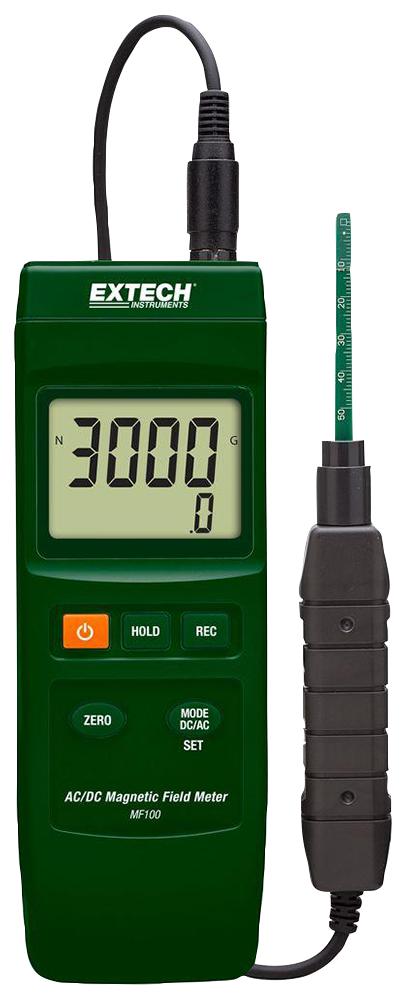 EXTECH INSTRUMENTS MF100 RF Field Strength Meter, 5 %, LCD, 3.75, 1 G, 0.1 G, Magnetic Field