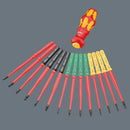 WERA K K TURBO I IMPERIAL 1 TIE Screwdriver Set, VDE, Handle/Phillips/Slotted/Torx/Hook and Loop Fastener Strip, 16 Pieces
