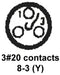 CINCH CONNECTIVITY SOLUTIONS BACC63BV8F3PNH Circular Connector, BACC Series, MIL-DTL-26500 Series, Wall Mount Receptacle, 3 Contacts
