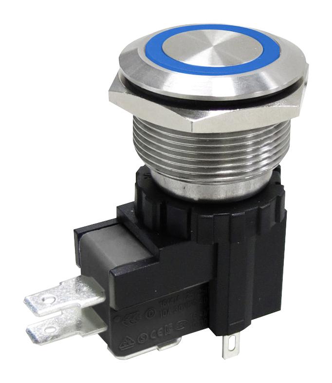 MULTICOMP PRO MPW22-A0F1E724-A3ZA Vandal Resistant Switch, 24 V LED, MP Vandal Resistant Switches Latching, 22 mm, SPDT, Latching