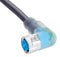 SICK YI8U13-020UA1XLEAX Sensor Cable, A Coded, Black, 90&deg; M8 Receptacle, Free End, 3 Positions, 2 m, 6.6 ft