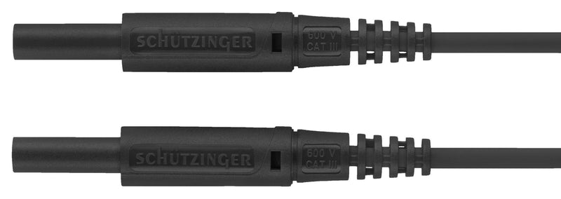 SCHUTZINGER MSFK A301 / 0.5 / 50 / SW Banana Test Lead, 2mm Banana Plug, Shrouded, 2mm Banana Plug, Shrouded, 19.6 ", 500 mm, Black