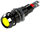 MARL 677-521-21 LED Panel Mount Indicator, Smoked Lens, Yellow, 12 VDC, 8.1 mm, 20 mA, 16 cd, IP67