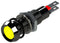 MARL 677-521-21 LED Panel Mount Indicator, Smoked Lens, Yellow, 12 VDC, 8.1 mm, 20 mA, 16 cd, IP67