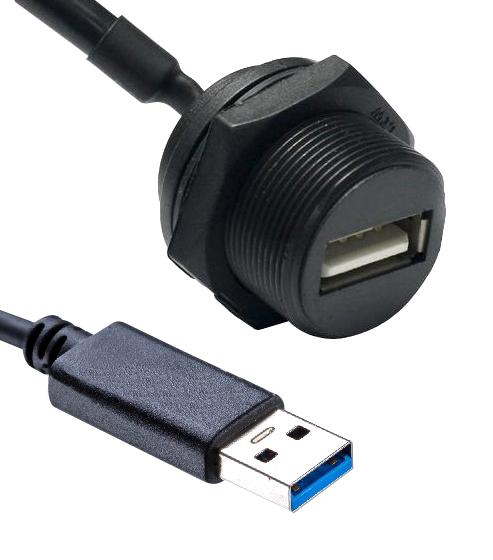 AMPHENOL LTW UA-30PMFL-SC7B20 USB CABLE ASSY, 3.0 A RCPT-PLUG, 7.8"