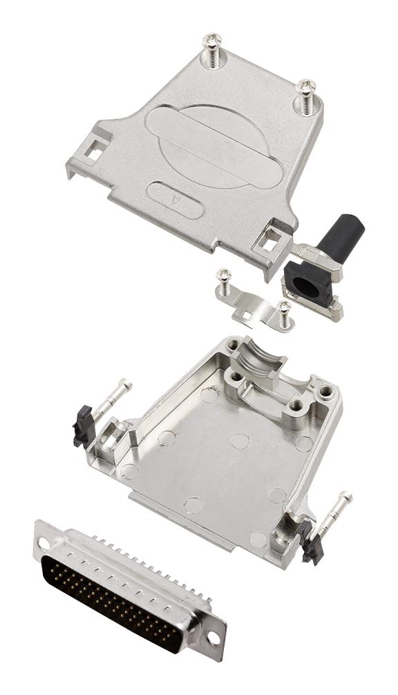 AMPHENOL COMMUNICATIONS SOLUTIONS L17DTZF25-RG+L717HDB44P D Sub Connector, With Backshell, HD44, High Density, Plug, DTZF-RG, 44 Contacts, DB, Solder Cup