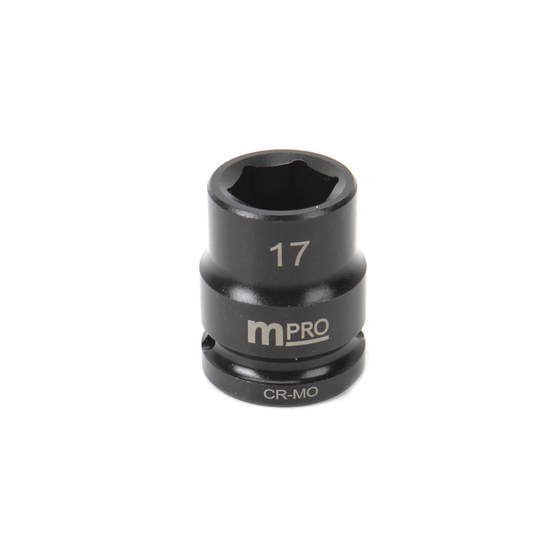 MULTICOMP PRO MP12-CRMO17 Socket, Hex, 17 mm x 38 mm, 1/2" Drive Size, Chromium Molybdenum Steel, DIN3121, Auto Repair