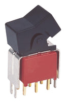 MULTICOMP PRO MP3AD4J202VS2QES Rocker Switch, Sealed, (On)-Off-(On), DPDT, Non Illuminated, Through Hole, Black