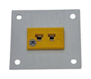 LABFACILITY AM-K-FF + FMP-1 Thermocouple Connector, 45 x 40mm Panel, Miniature, K, Socket, 1Way, Yellow, ANSI, Fascia Mount