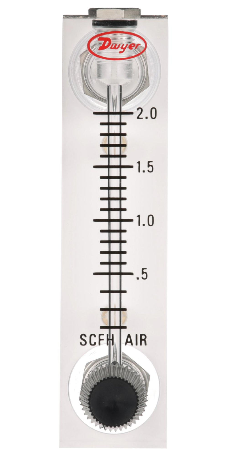 DWYER VFA-22-BV Air Flowmeter, 0.15l/min to 1l/min, 5%, 3.175mm, 6.9bar, VF Series Flow Meter, Brass Valve