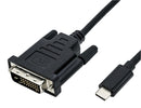 ROLINE 11.04.5831 Inter Series Adapter Cable Assembly, Type C USB 3.1 Plug to DVI-D (Dual Link) Plug, 6.6 ft, 2 m