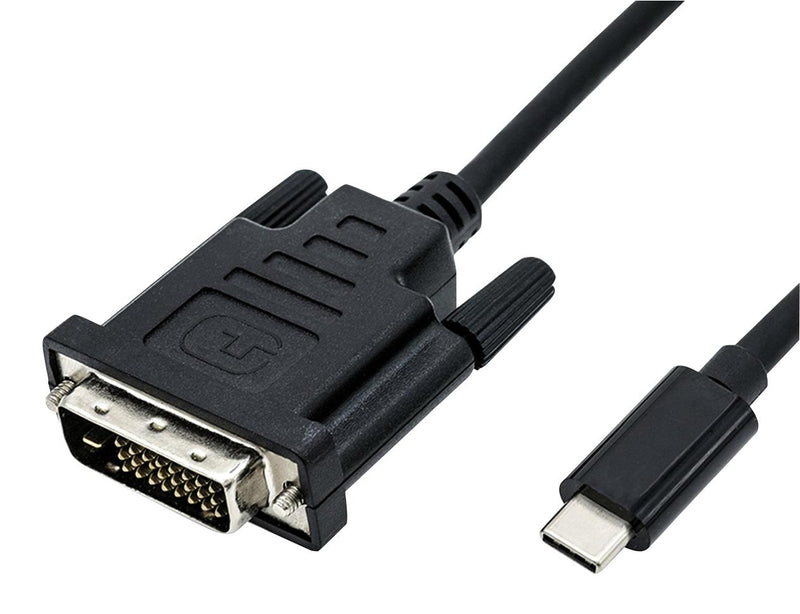 ROLINE 11.04.5831 Inter Series Adapter Cable Assembly, Type C USB 3.1 Plug to DVI-D (Dual Link) Plug, 6.6 ft, 2 m