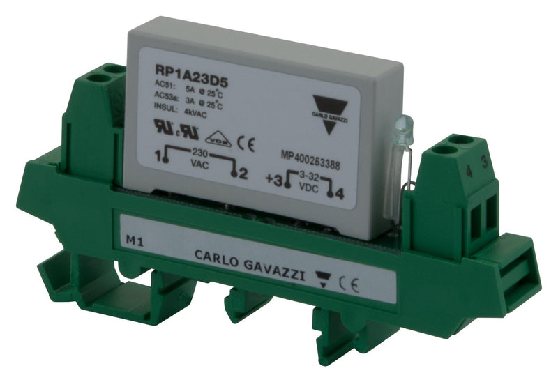 CARLO GAVAZZI RP1D060D4M1 Solid State Relay, SPST-NO, 4 A, 60 VDC, DIN Rail, Box Clamp, DC Switch
