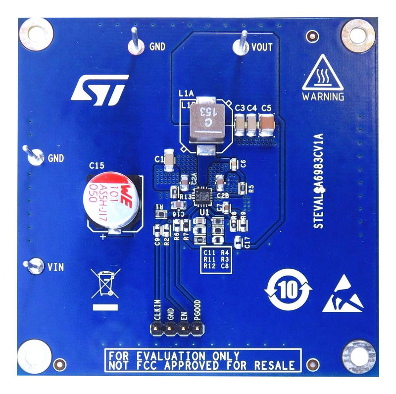 STMICROELECTRONICS STEVAL-A6983CV1 Evaluation Board, A6983CQTR, Synchronous Step Down Regulator, Power Management