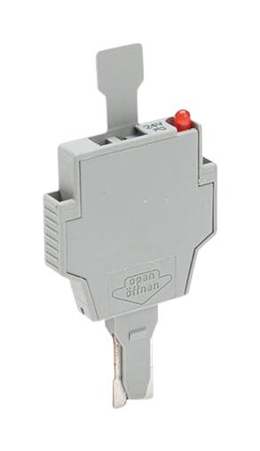 WAGO 281-512/281-501 Fuse Plug, 281 Series, with LED, Rail Mount Terminal Block, 5 x 20mm & 5 x 25mm