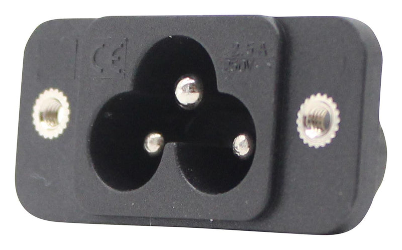 IO AUDIO TECHNOLOGIES IO-C6SP-28 CONN, IEC 6 INLET, 2.5A/250VAC, PANEL