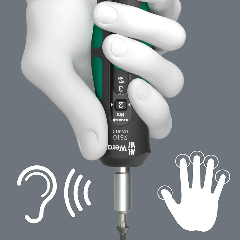WERA 05075810001 Speed Torque Screwdriver, 1/4" Drive, 147.5mm L, 1N-m to 3N-m, 7510 Kraftform Series