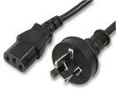 PRO ELEC PE01101 Mains Power Cord, Mains Plug, Australia to IEC 60320 C13, 2 m, 10 A, 250 VAC, Black