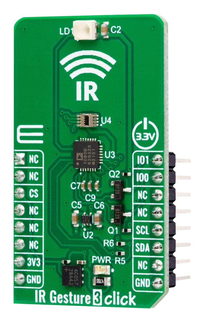 MIKROELEKTRONIKA MIKROE-5742 Add-On Board, IR Gesture 3 Click, 3.3V in, I2C Interface