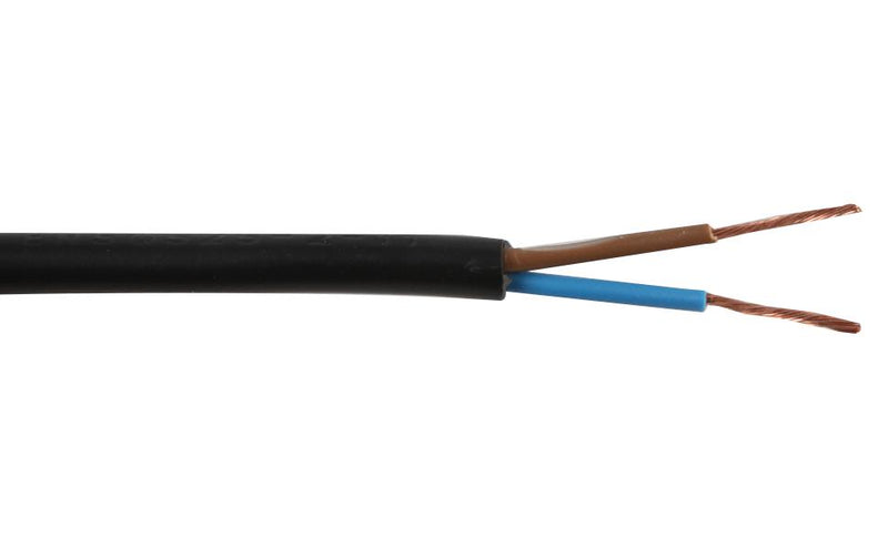 MULTICOMP PRO 2182Y-0.75MMBLK Multicore Cable, Flexible, Round, Per M, Unscreened, 2 Core, 0.75 mm&sup2;