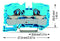 WAGO 2010-1204 DIN Rail Mount Terminal Block, Blue, 2 Ways, 20 AWG, 6 AWG, 10 mm&sup2;, Clamp, 57 A