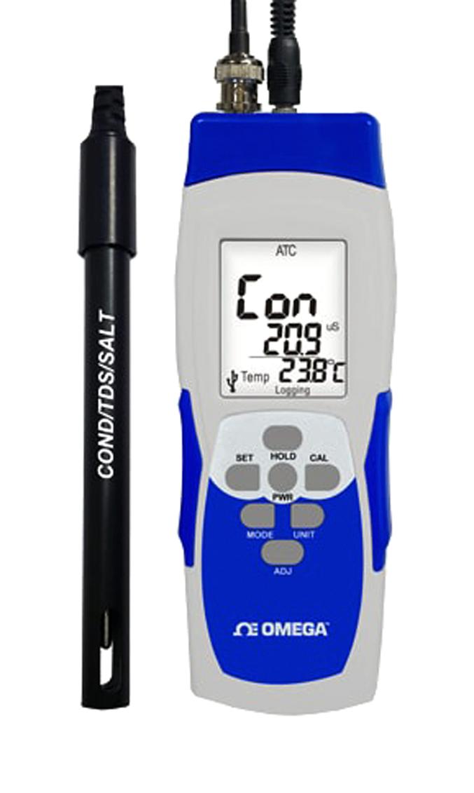 Omega CDH-SD11 CDH-SD11 Conductivity Meter 30&Acirc;&micro;S/cm to 20mS/cm 1 ppm % Salt TDS Temperature 175 mm