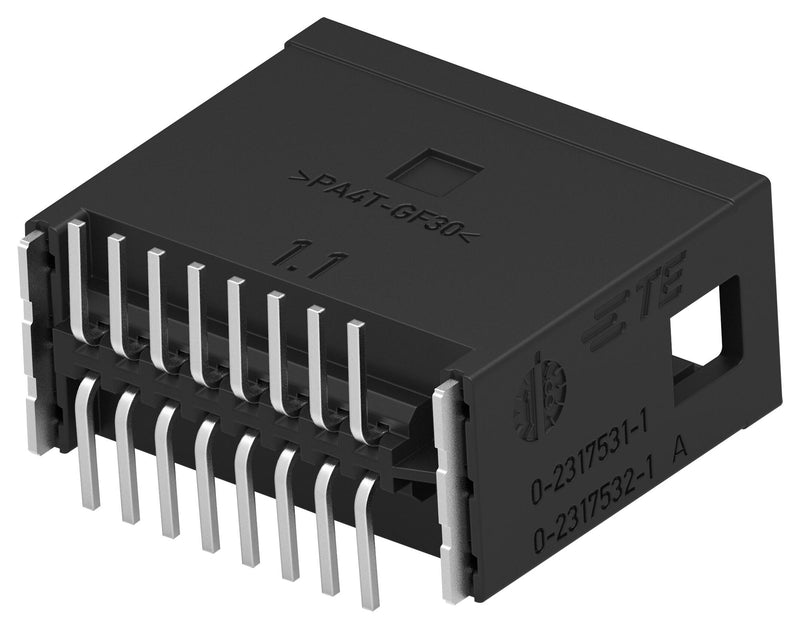 TE CONNECTIVITY 2317531-1 Automotive Connector, Wire-to-Board, Nano MQS Series, Straight Header, 16 Contacts, PCB Pin