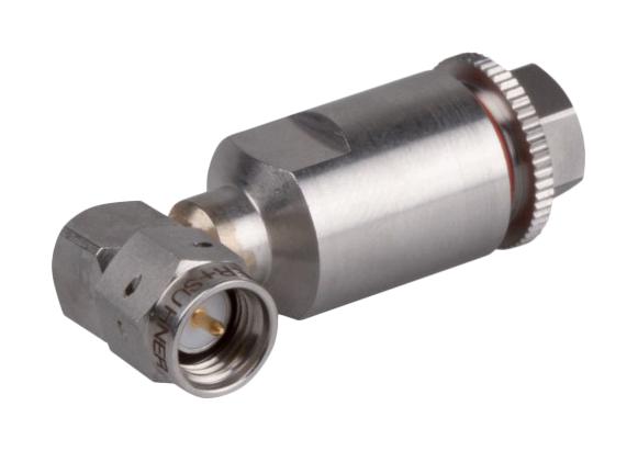 HUBER+SUHNER 16"SMA-50-4-165/199"NE RF / Coaxial Connector, IP67, SMA Coaxial, Right Angle Plug, Clamp, 50 ohm, Eacon 4C