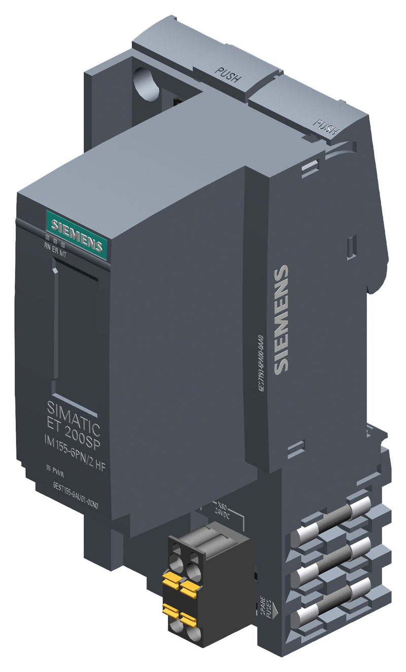 SIEMENS 6ES7155-6AU01-0CN0. Interface Module, Profinet, 0.7A, 24V, 64 I/O, SIMATIC ET 200SP Series