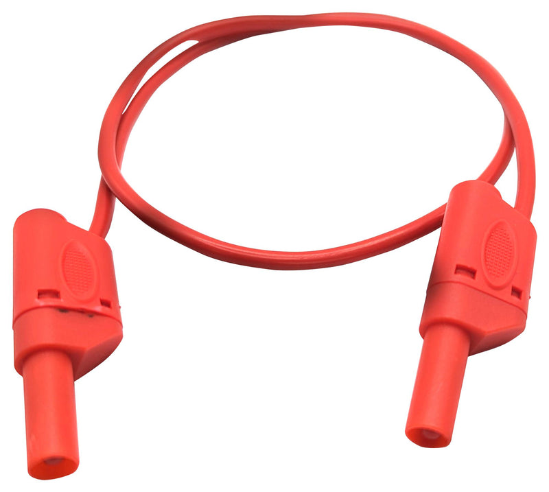 MUELLER ELECTRIC 22.421-2M-2 Banana Test Lead, 4mm Banana Plug, Shrouded, 4mm Banana Plug, Shrouded, 6.6 ft, 2 m, Red, 32 A