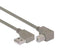 L-COM CA90RA-UB-03M USB Cable, 90&deg; Type A Plug to 90&deg; Type B Plug, 300 mm, 11.8 ft, USB 2.0, Grey
