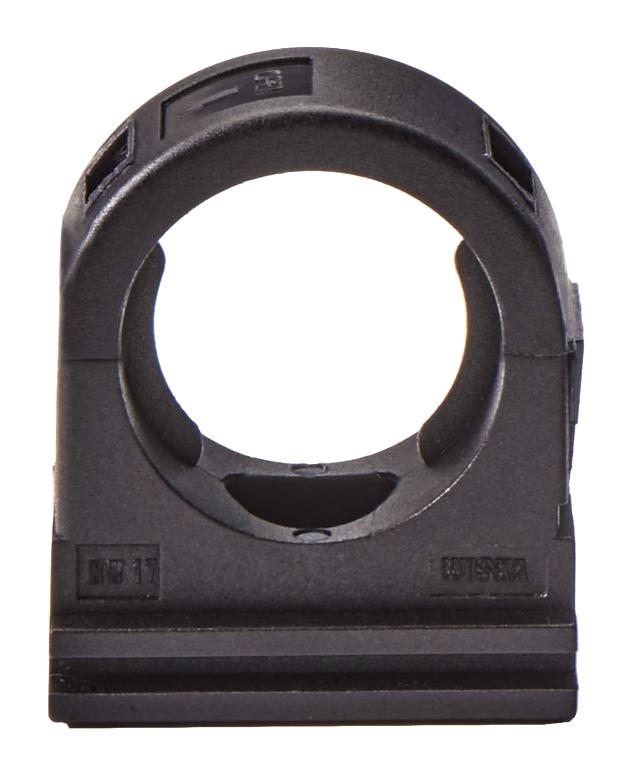 WISKA 10106939 Conduit Clip, 7 mm Nominal Width, Nylon, Black, WISKA BraceFITTING Conduit Series BCC-07-BK