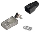 MH CONNECTORS MHRJC6AR3721 Modular Connector, w/Cable Clamp & Black Boot, RJ45 Plug, 1 x 1 (Port), 8P8C, Cat6a, Cable Mount