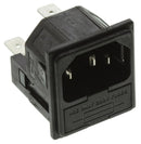 BULGIN LIMITED PF0033/30/63 Un-Filtered IEC Power Entry Module, IEC C14, General Purpose, 10 A, 250 VAC, 2-Pole Fuse Holder