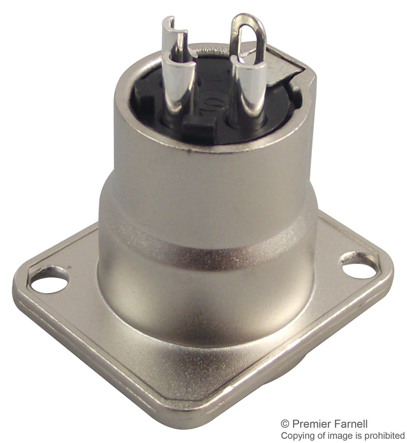 AMPHENOL AUDIO AC3MMDZ XLR Connector, 3 Contacts, Plug, Panel Mount, Silver Plated Contacts, Metal Body, AC