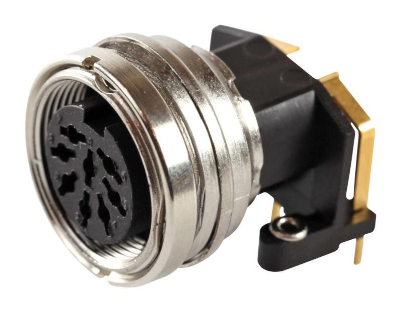 AMPHENOL SINE/TUCHEL T3359900 Circular Connector, C091A Series, Right Angle Panel Mount Receptacle, 5 Contacts, Solder Socket