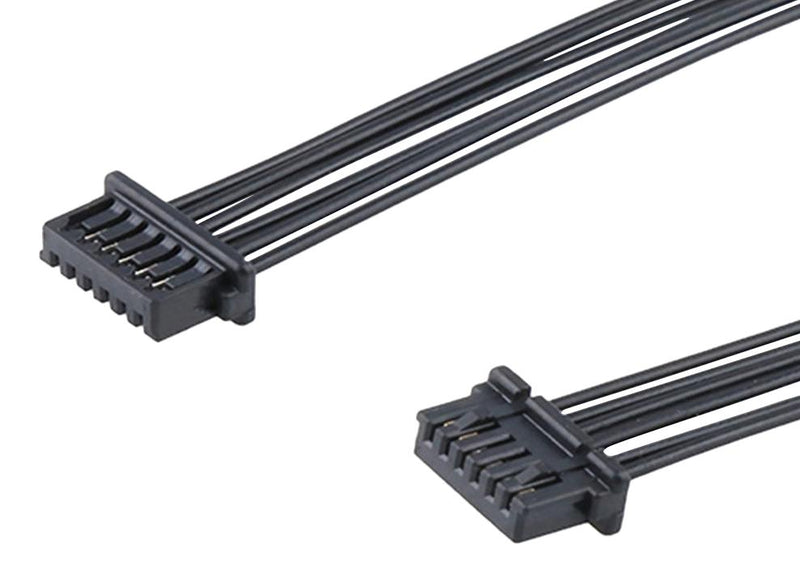 MOLEX 226203-1063 Cable Assembly, OneBlade Receptacle to OneBlade Receptacle, 6 Ways, 1 mm, 1 Row, 300 mm, 11.8 "