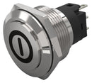 EAO 82-6161.1000.B001 Vandal Resistant Switch, On/Off, 82 Series, 22 mm, SPDT, Momentary, Round Raised Flat Flush
