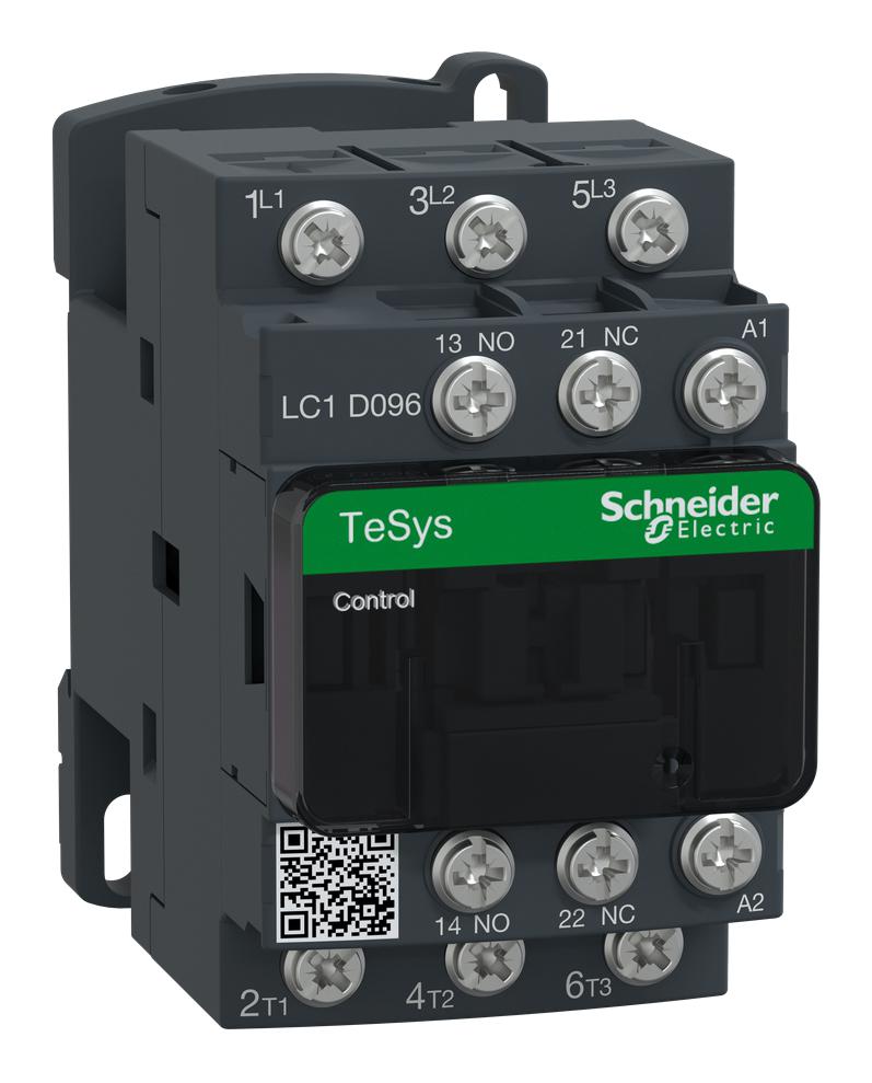 SCHNEIDER ELECTRIC LC1D096M7 Relay Contactor, TeSys D Series, 3PST-NO, 3P, 9 A at 440 VAC, 5.5 kW at 690 VAC