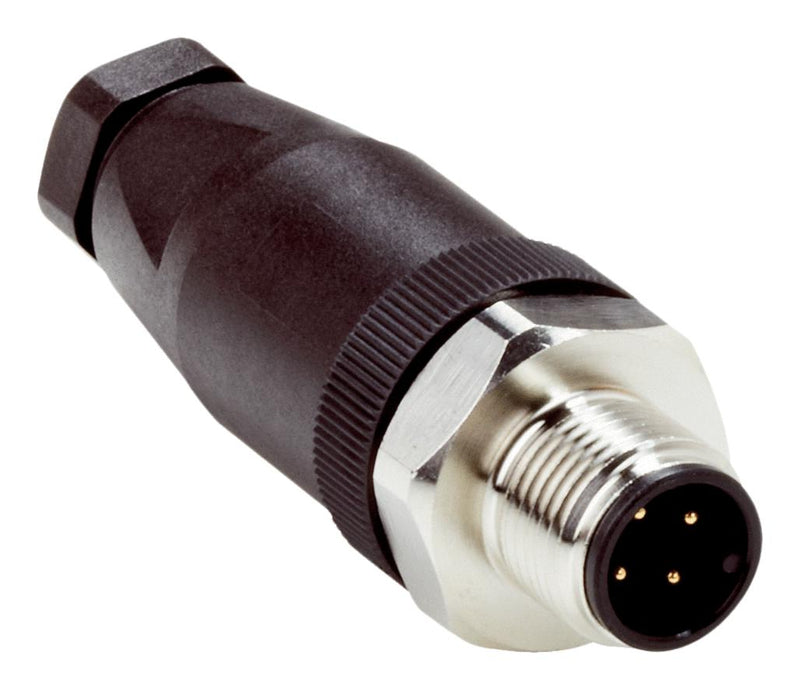 SICK STE-1204-GN Sensor Connector, M12, Male, 4 Positions, Screw Pin, Straight Cable Mount