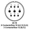 ITT CANNON MS3106F20-18PWF187 Circular Connector, MIL-DTL-5015 Series, MS3106 Series, Straight Plug, 9 Contacts, Solder Pin