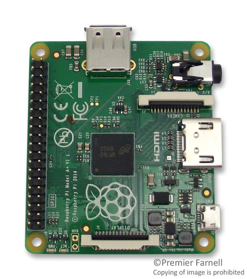 RASPBERRY-PI RASPBRRY-MODA+-512M. RASPBRRY-MODA+-512M. SBC Raspberry Pi A+ BCM2835 ARM1176JZF-S 512MB RAM Microsd Hdmi Micro USB