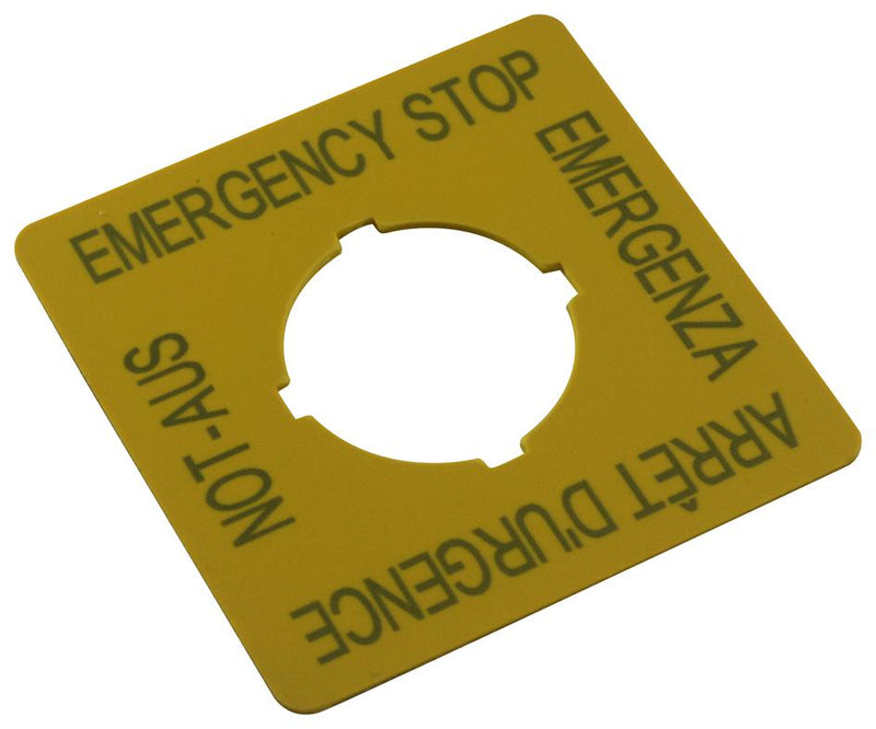 EATON MOELLER M22-XYK1 Label, Emergency Stop, 4 Language