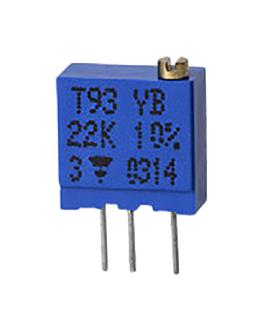 VISHAY T93YA200KT20 Trimmer, Multi Turn, Cermet, Top Adjust, 20 ohm, Through Hole, 23 Turns