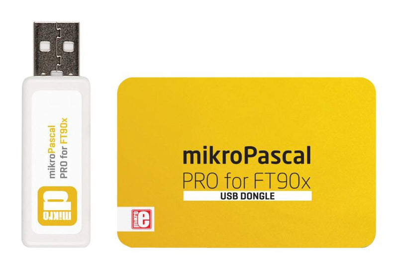 MIKROELEKTRONIKA MIKROE-2403 Compilers, USB Dongle, FT90x, Full, Single User, Professional, Linux, Windows, Pascal