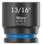 WERA 05005523001 Socket, Hexagonal, Impaktor, 3/8" Drive, 13/16" AF, 32mm L