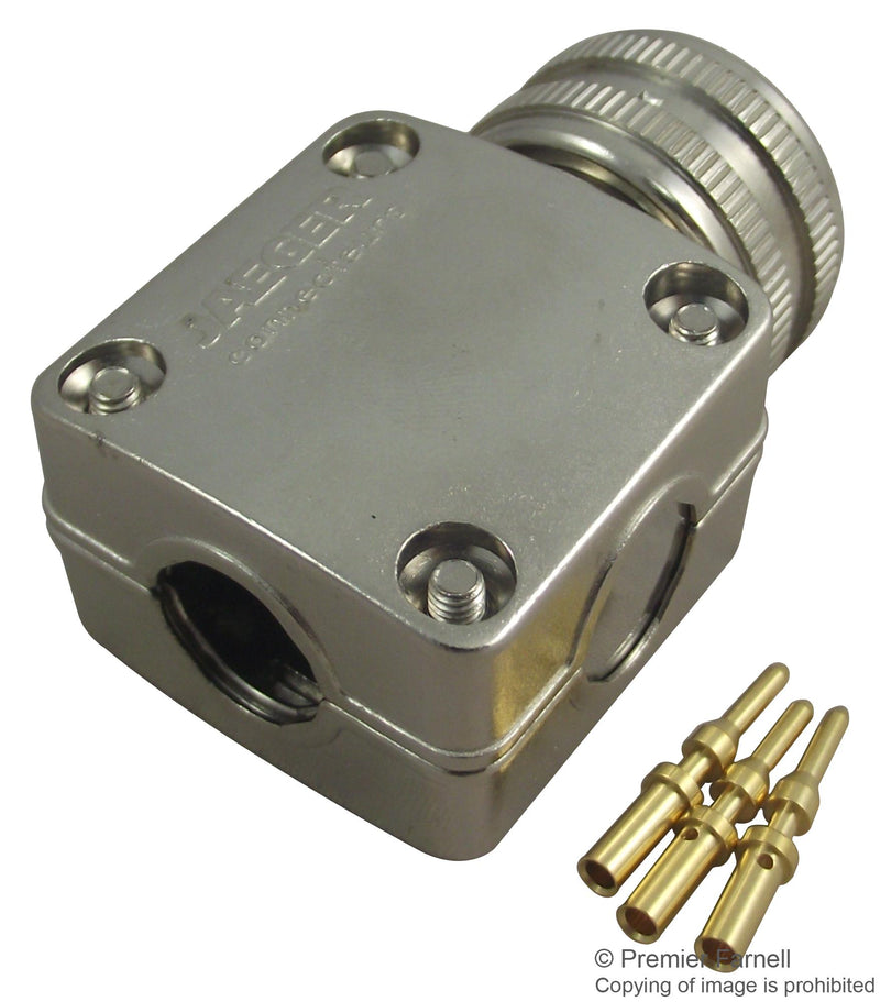 JAEGER 632 703 006 Circular Connector, Circular Industrial, Industrial Series, Cable Mount Plug, 3 Contacts, Crimp Pin